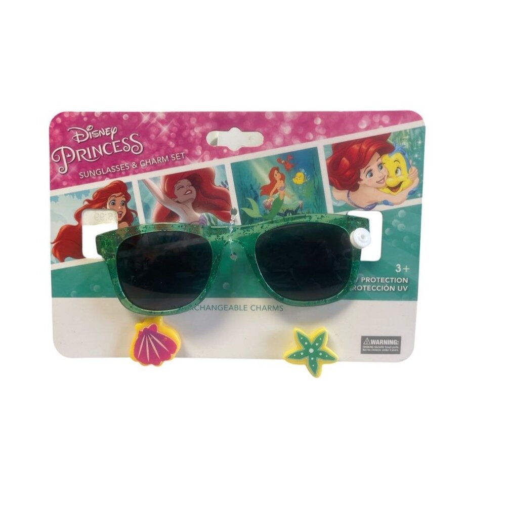 Disney Princess Sunglasses & Charm Set With Interchangeable Charms For Kids Ages